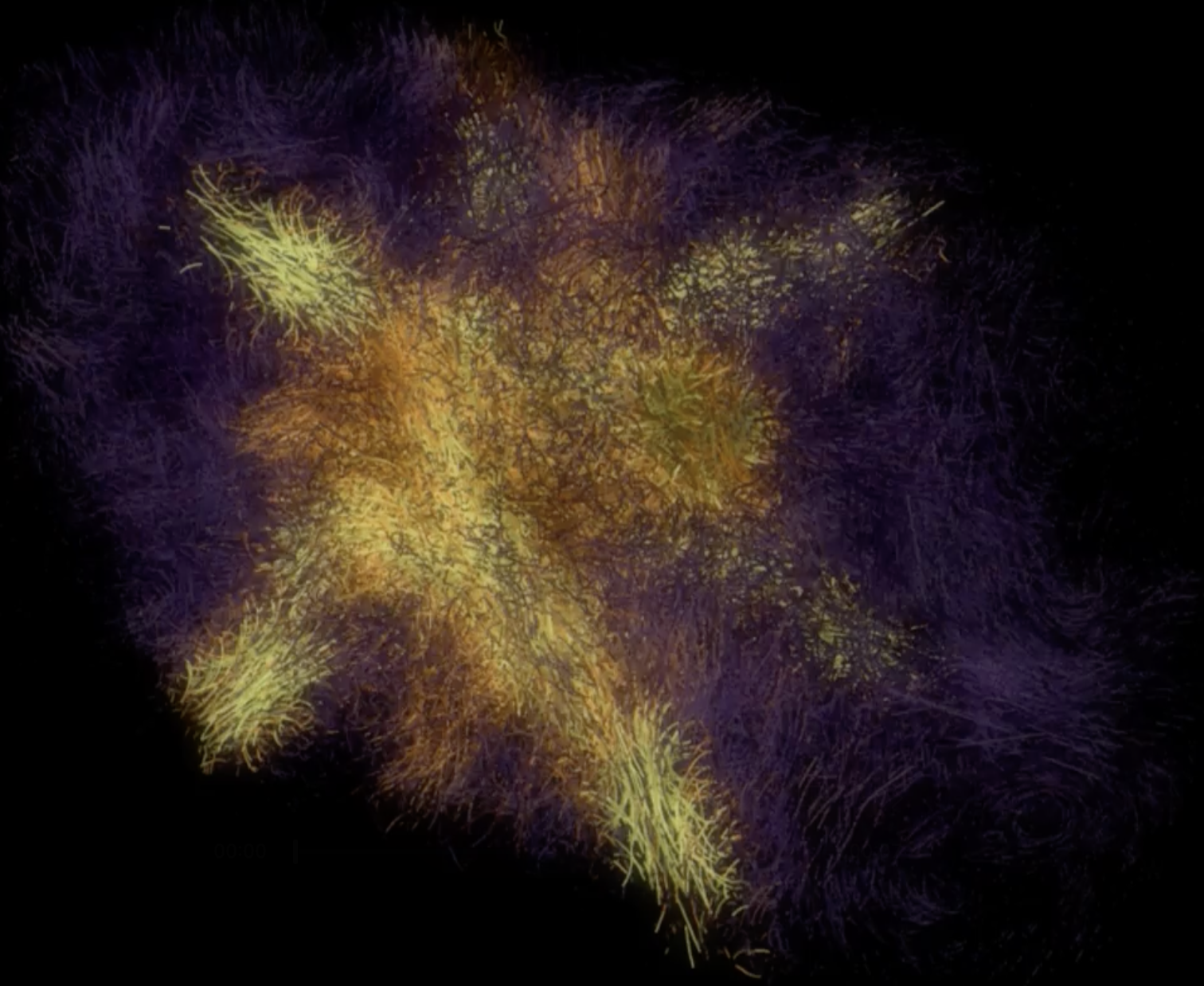 Pathline visualization of a turbulent blob(video)